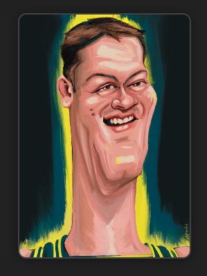 Luc Longley Caricature
