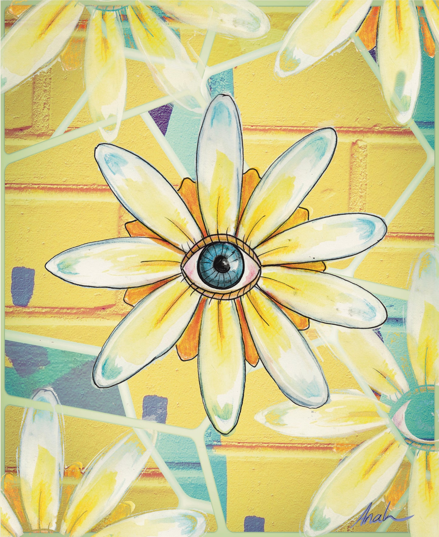 Eye Flower with Graffiti